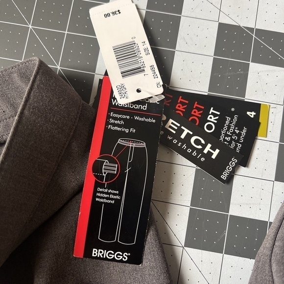 BRIGGS Hidden Elastic Waistband Heather Gray Women Pants Size 14 Short NWT - Picture 4 of 5
